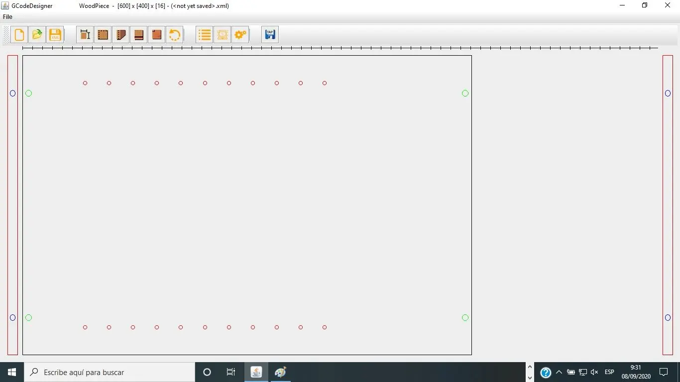 Interfaz de GCodeDesigner, software de programación CNC